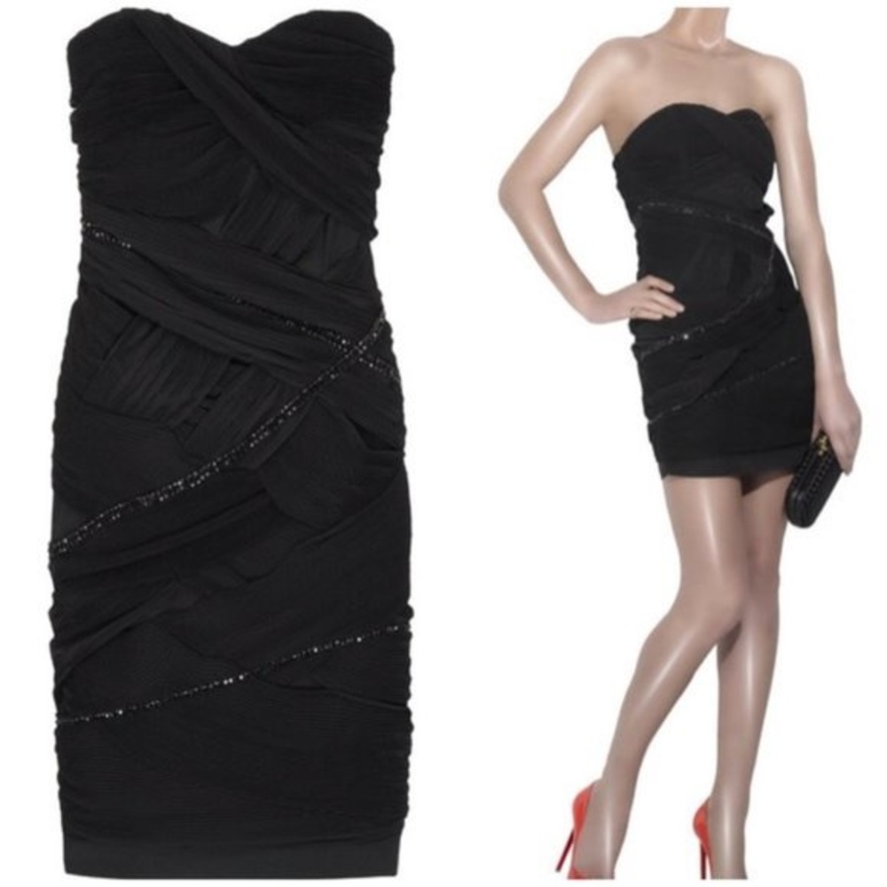 alice + olivia black rhinestone cocktail dress